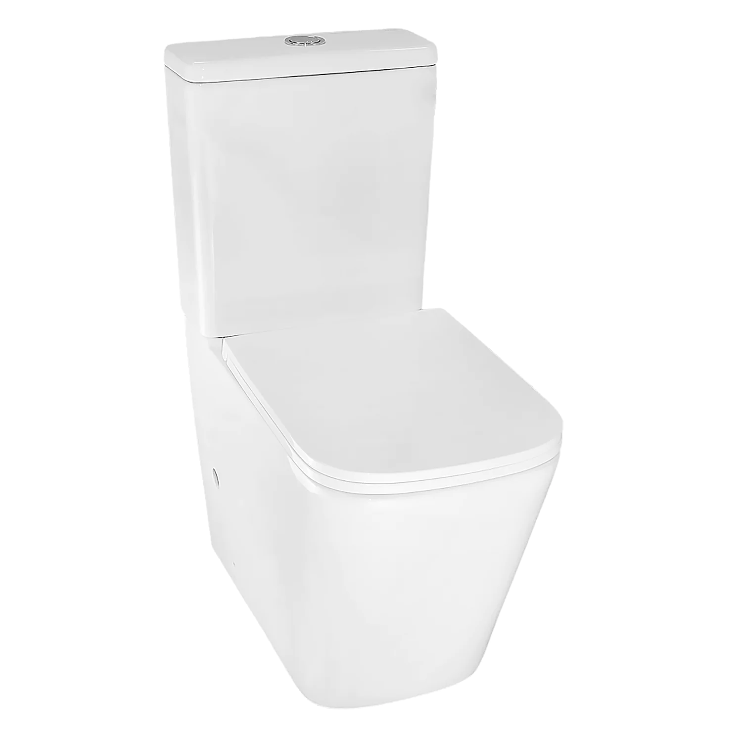 Унитаз-компакт Azario Quadro 340х605х810 напольный, безободковый, с быстросъемным сиденьем микролифт, дюропласт (AZ-2175-1) — фото №2