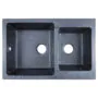Кухонная мойка AZARIO Ostin 770×510х210 искусственный мрамор, двойная, сифон в комплекте, цвет черный (CS00105244)