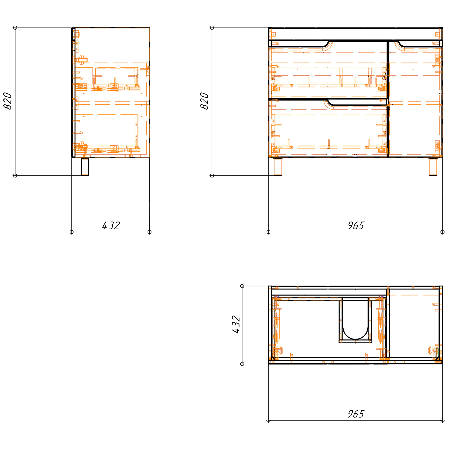 Комплект Тумба Azario KANTRI 100/2Н 1005х455х870 напольная, с раковиной Фостер 100, белый глянец (CS00097259) — фото №9