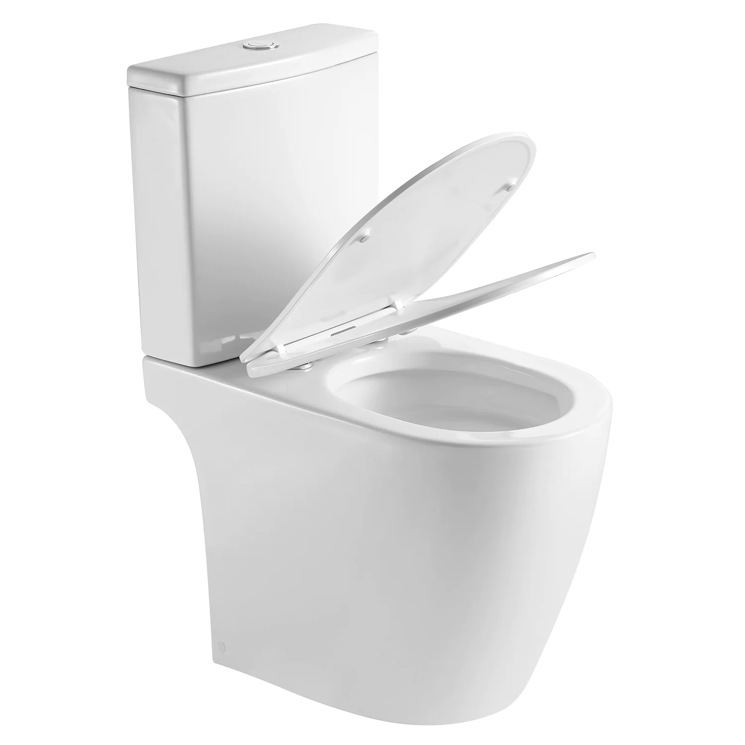 Унитаз-компакт Azario LEO TORNADO FLUSHING 360х595х820 напольный, безободковый, слив «Торнадо», в комплекте с быстросъемным сиденьем микролифт (AZ-1253CT) — фото №2