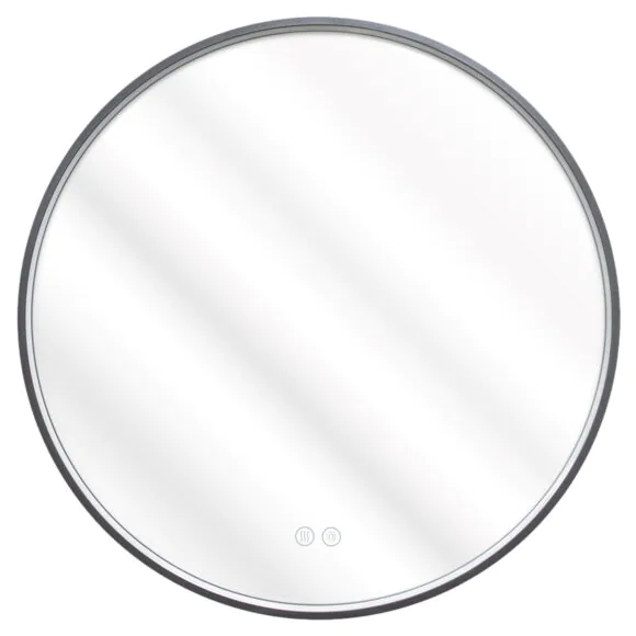 Зеркало Azario Димион D600, круглое, с подсветкой и диммером, 3 режима, сенсорный выключатель, с подогревом, серый матовый (АZ-LED010525)