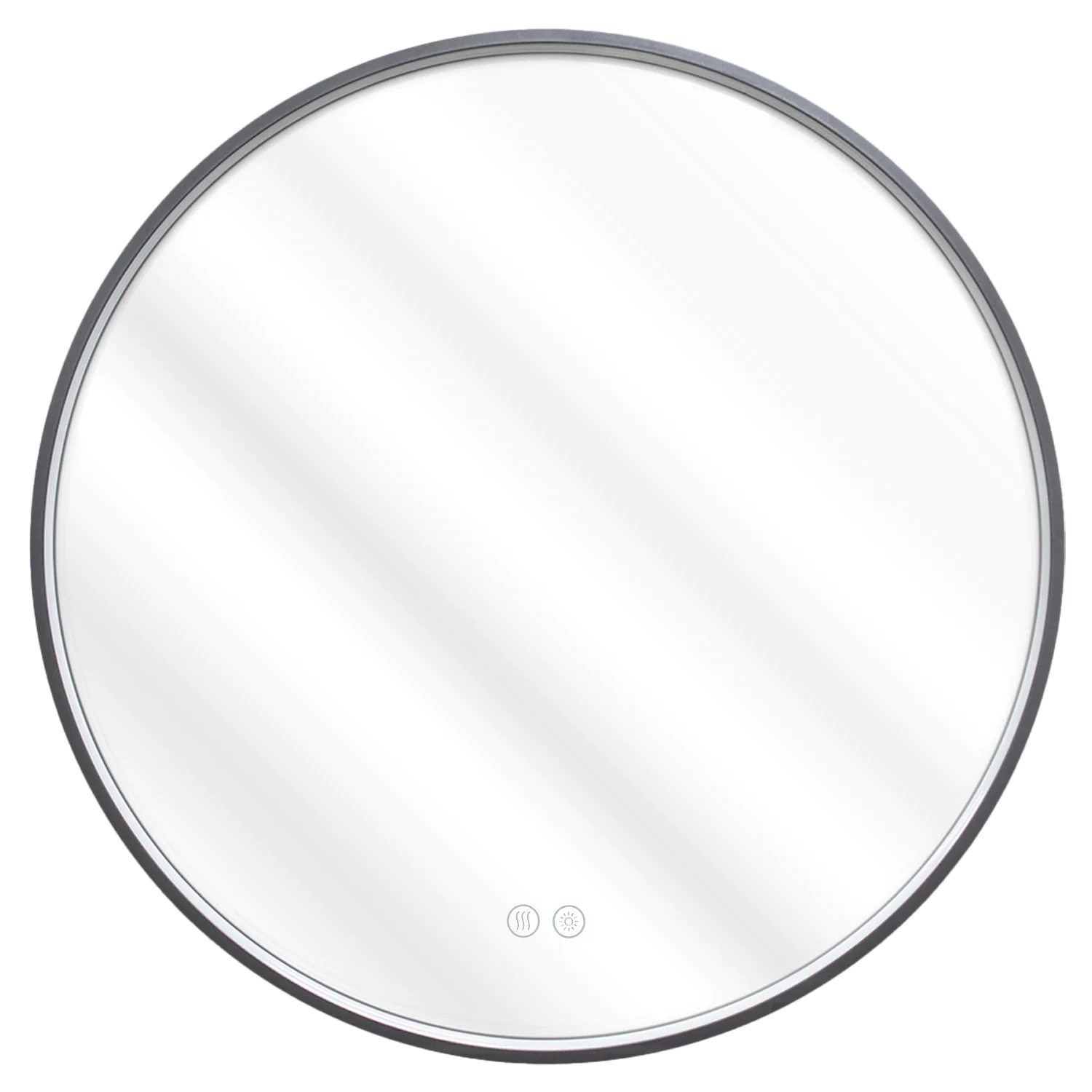 Зеркало Azario Димион D600, круглое, с подсветкой и диммером, 3 режима, сенсорный выключатель, с подогревом, серый матовый (АZ-LED010525) — фото №1