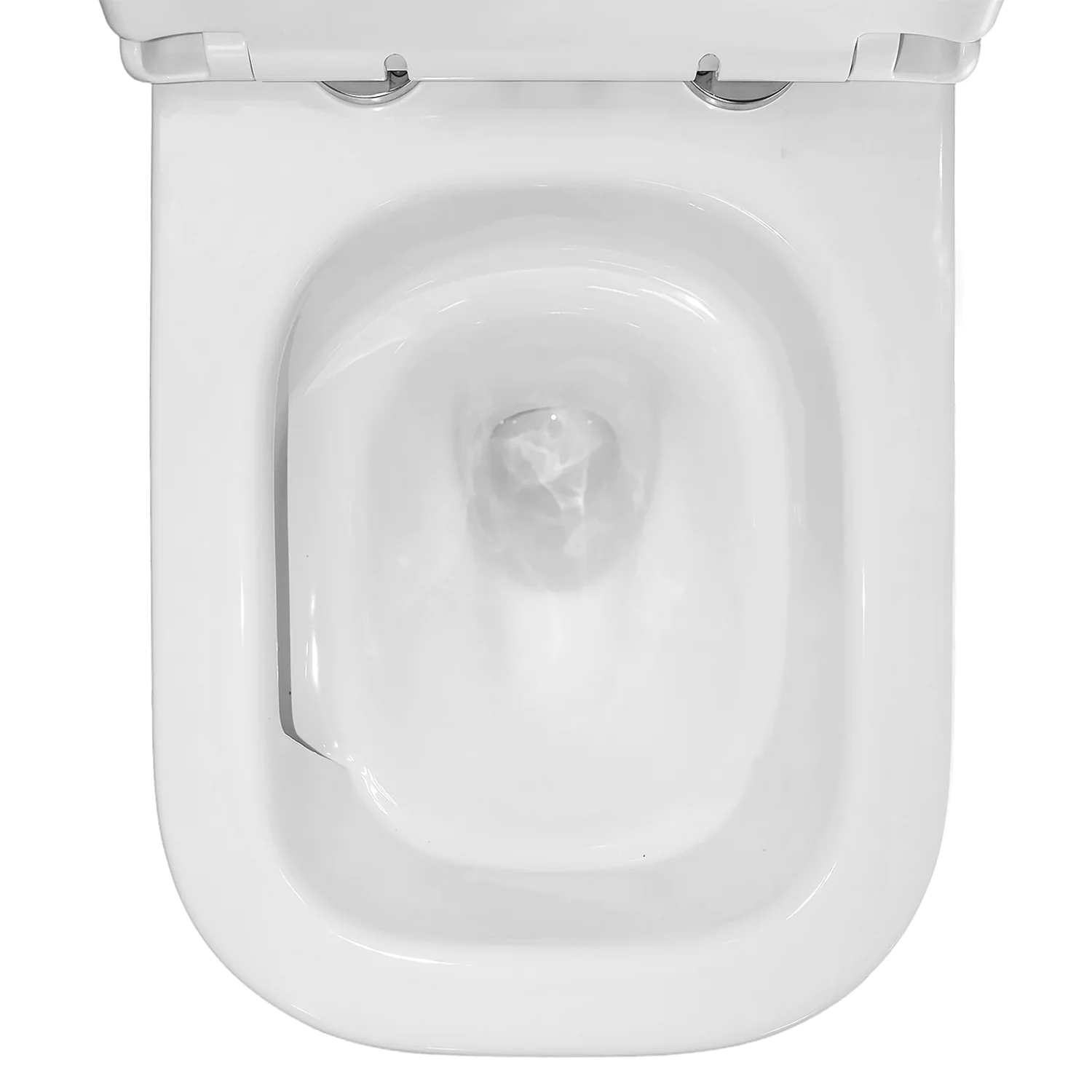 Унитаз подвесной Azario RIANO 350х490х350 безободковый, слив «Скрытое Торнадо», с быстросъемным сиденьем микролифт (AZ-2808E) — фото №7