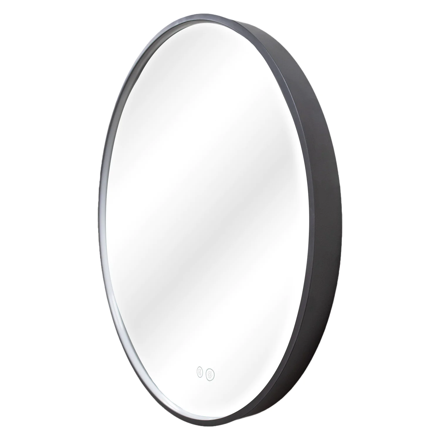 Зеркало Azario Димион D600, круглое, с подсветкой и диммером, 3 режима, сенсорный выключатель, с подогревом, серый матовый (АZ-LED010525) — фото №2