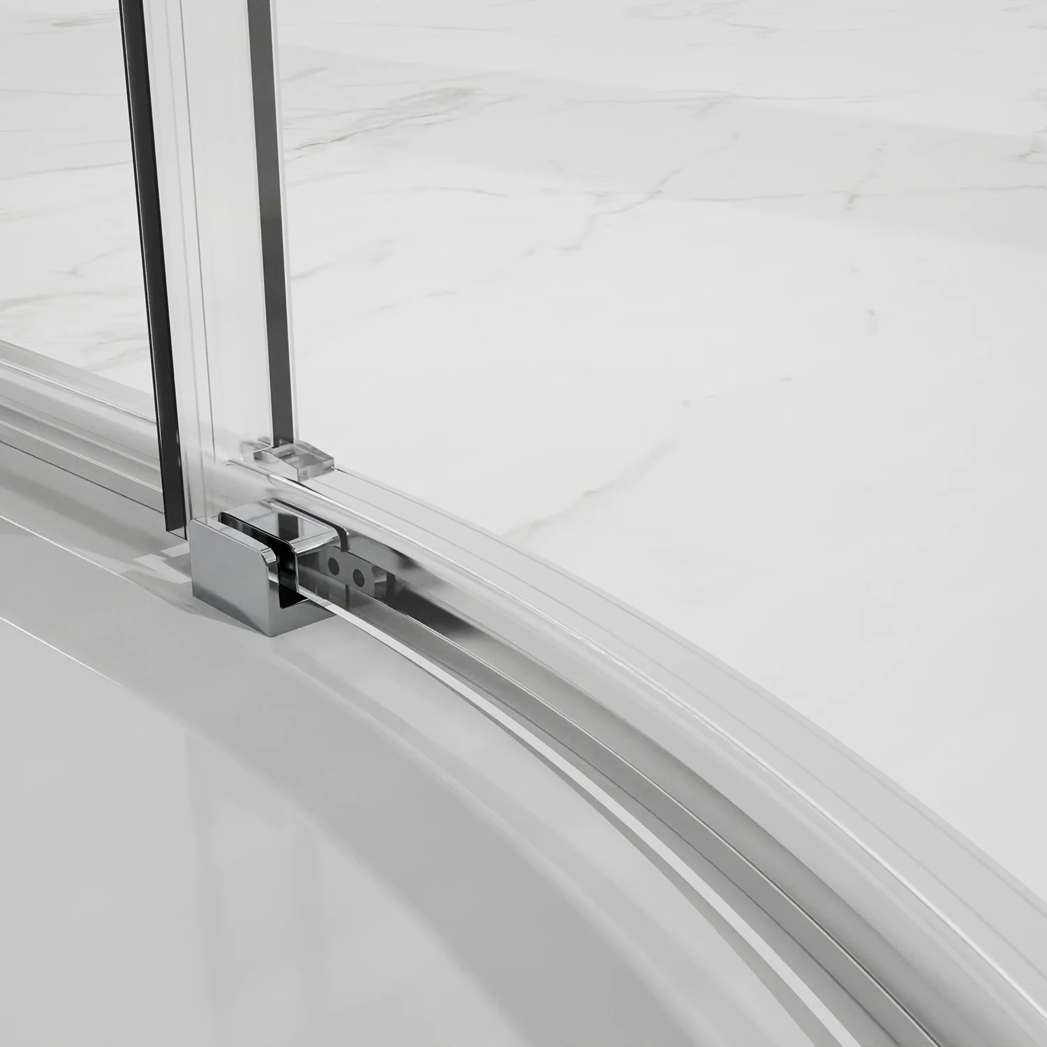 Душевое ограждение Azario SHANGHAI 1000х1000х1950 четверть круга, прозрачное стекло 6 мм, профиль черный матовый (AZ-S43-100-MB-CL) — фото №3