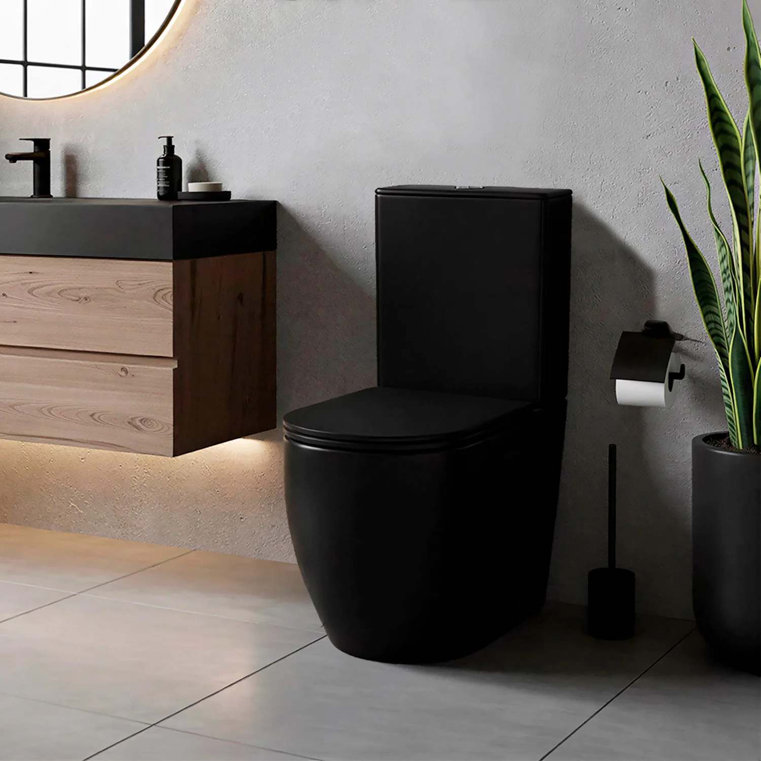 Унитаз-компакт Azario Cobalt-Black 610x360x805 напольный, безободковый, система смыва «скрытое Торнадо», с быстросъемным сиденьем «Микролифт», черный матовый (AZ-6089A-MB) — фото №11