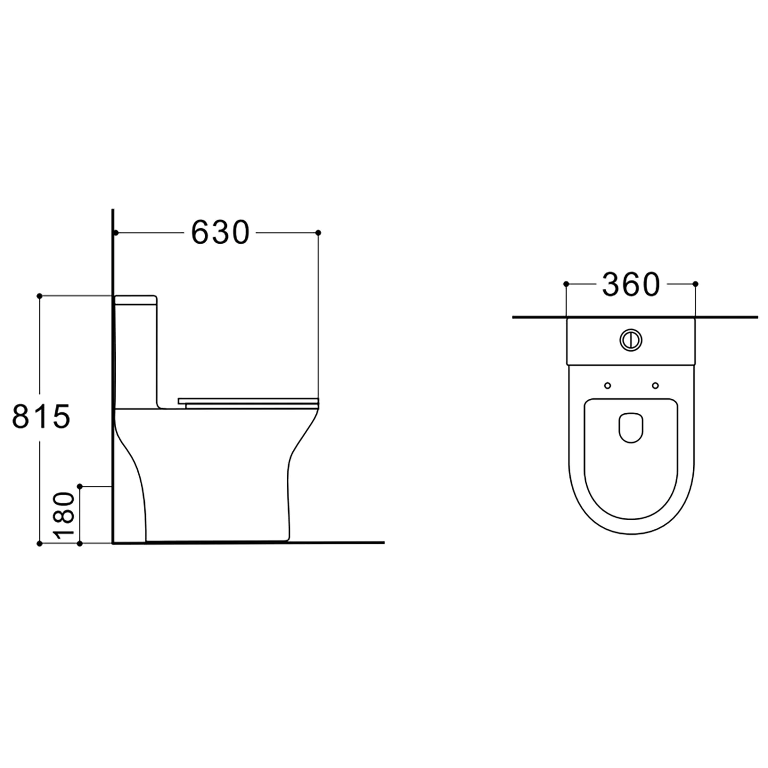 Унитаз-компакт Azario Reina 630х360х815 напольный, безободковый, слив «Скрытое Торнадо», с быстросъемным сиденьем «Микролифт» (AZ-2785T) — фото №14