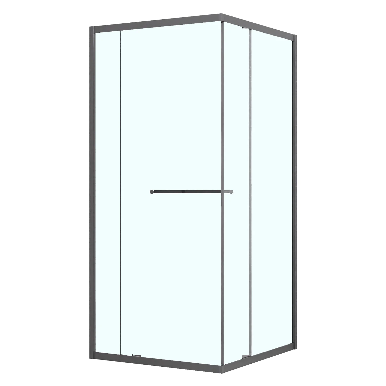 Душевое ограждение Azario MONAKO 1000х1000х1950 сдвижная дверь, прозрачное стекло 6 мм, профиль графит матовый (AZ-L47-100-MGR-CL) — фото №1
