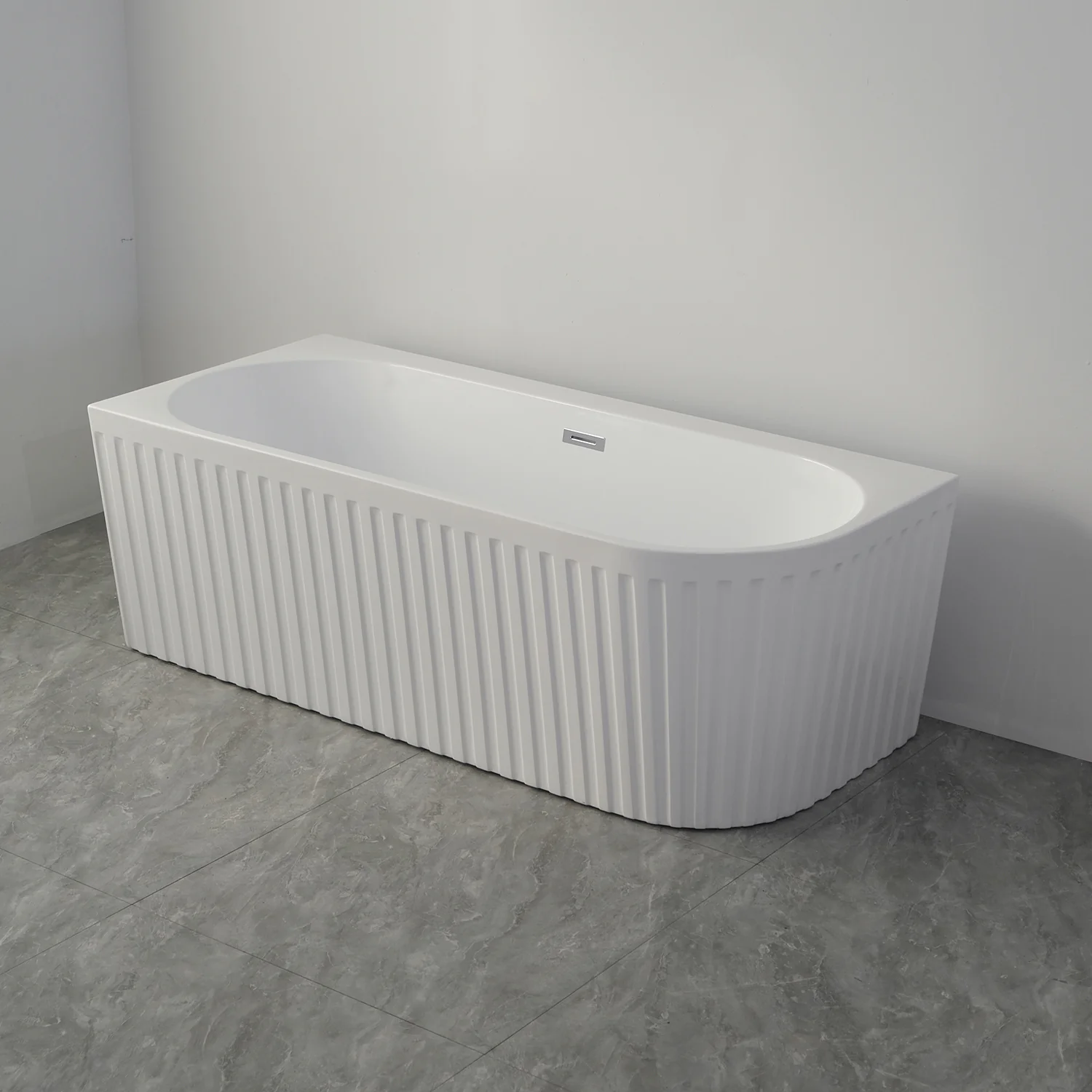 Ванна акриловая Azario LAGO GARDA 1500х750х580 пристенная, рифленая, левосторонняя, в комплекте с сифоном и металлической рамой (AZ-6724-A2 L 15075) — фото №5