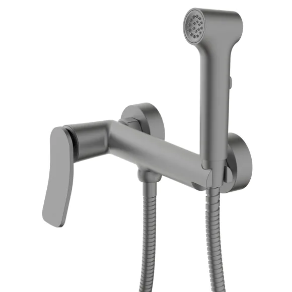 Гигиенический душ Azario Escaro со смесителем, керамический картридж, шланг 150 см, графит (AZ-K2574GR)