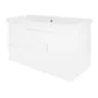 Комплект Тумба Azario KANTRI 100/2 1005х455х870 подвесная, дверь с раковиной Фостер 100, белый глянец (CS00097258)