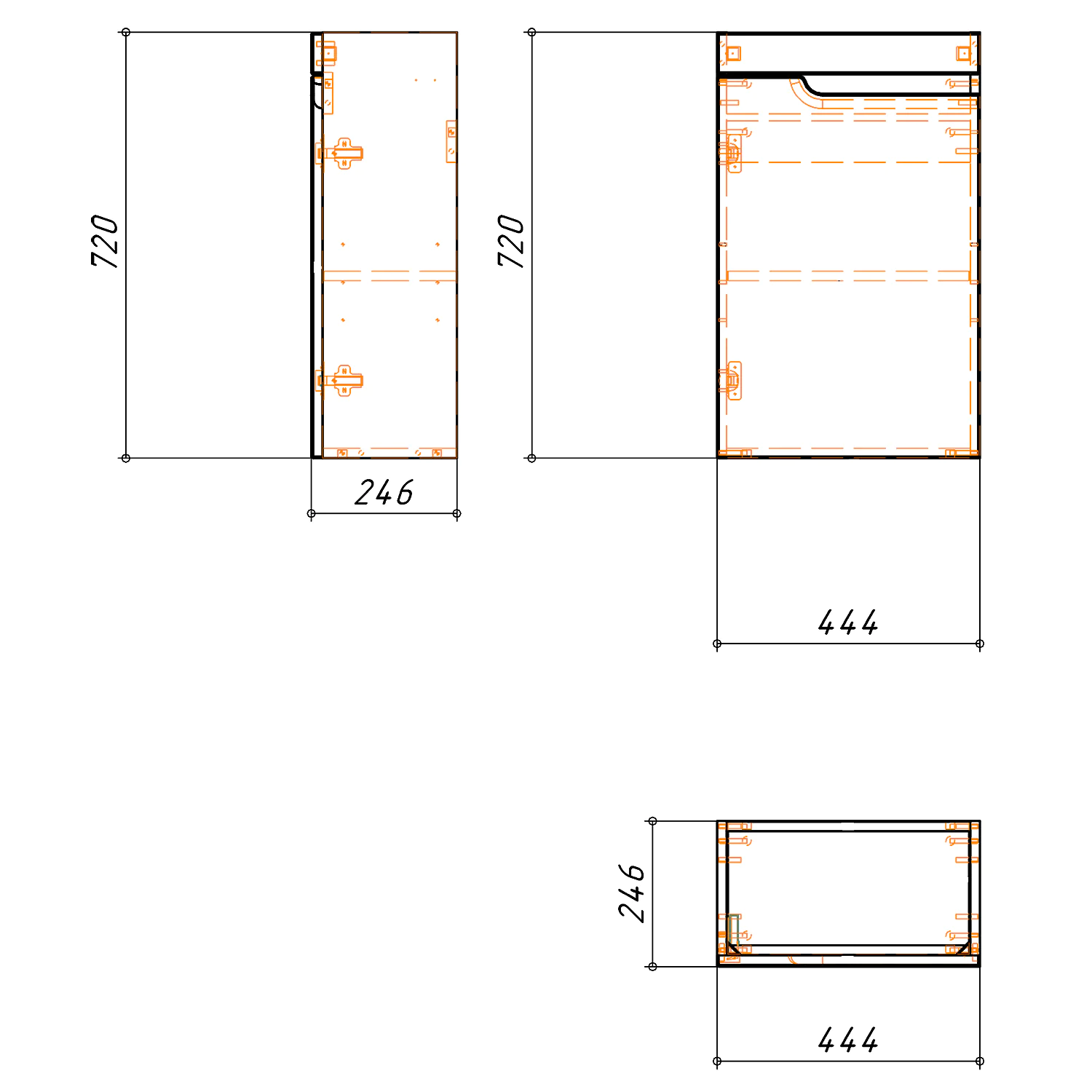 Комплект Тумба Azario KANTRI 45 450х250х775 подвесная, с раковиной Фостер 45, левая, белый глянец (CS00097244) — фото №10