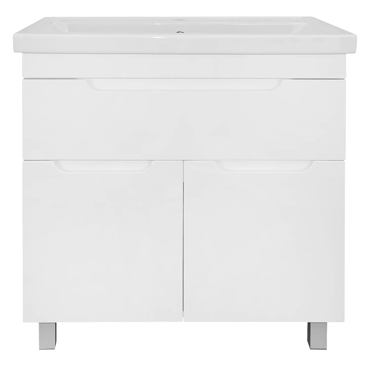 Комплект Тумба Azario KANTRI 80/1Н 800х460х870 напольная, с раковиной Фостер 80, белый глянец (CS00097256) — фото №3