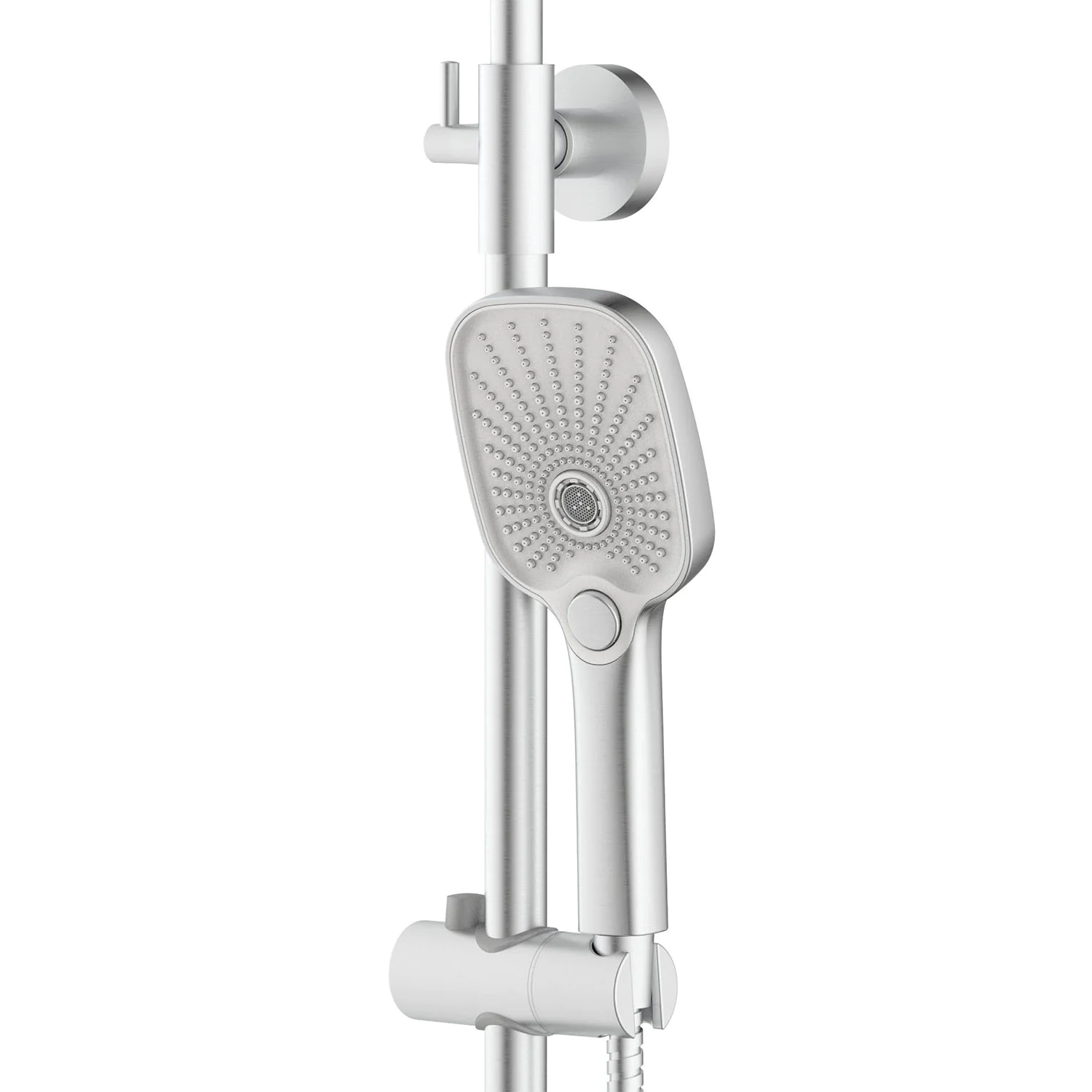 Душевая система Azario Alanti с квадратным тропическим душем, керамический картридж, шланг 150 см, сатин (AZ-K2332-1BN) — фото №3