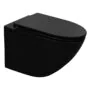 Унитаз подвесной Azario Grado 370х490х360 безободковый, слив «Скрытое Торнадо», с быстросъемным сидением микролифт, черный матовый (AZ-0046-UQ3-MB)