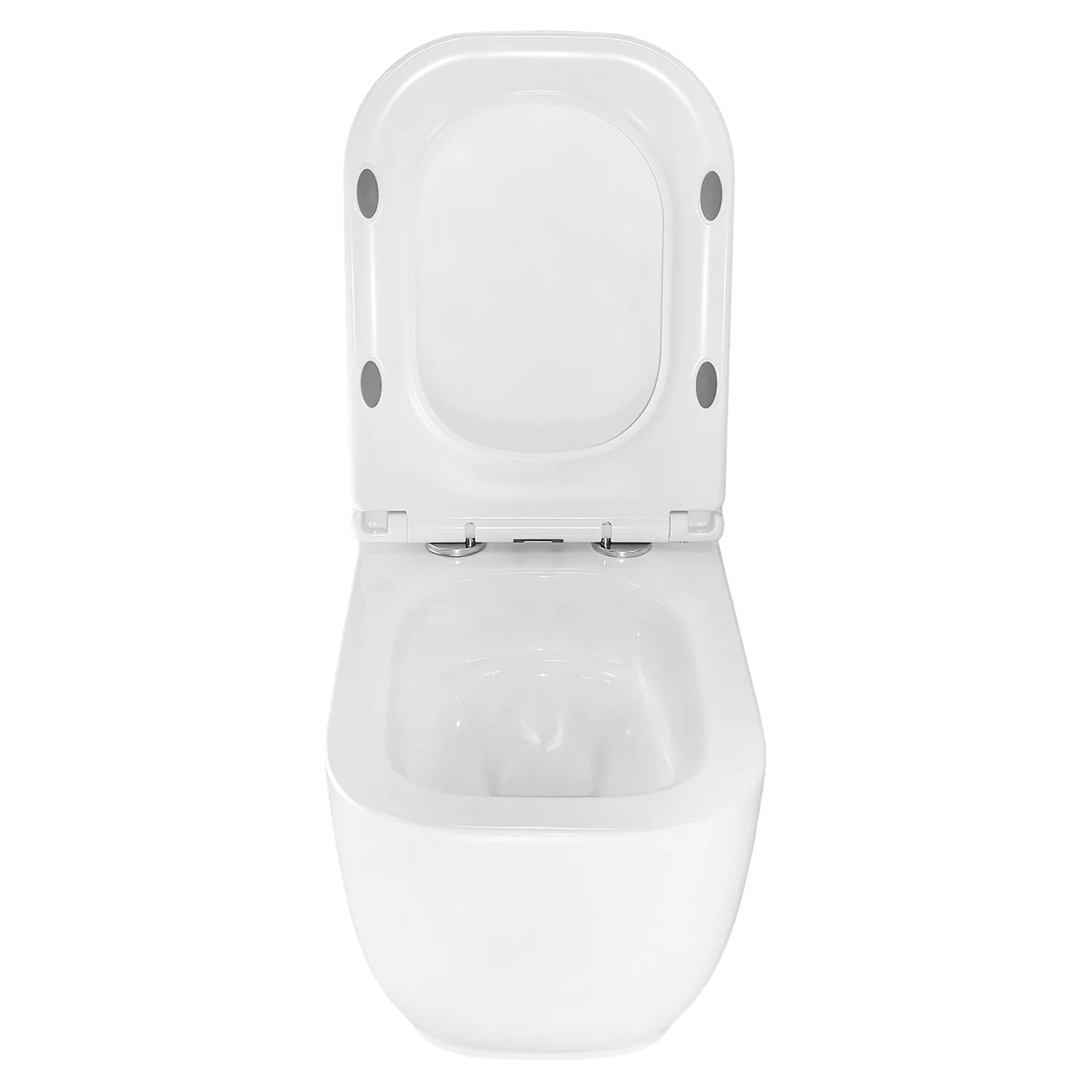 Унитаз подвесной Azario RIANO 350х490х350 безободковый, слив «Скрытое Торнадо», с быстросъемным сиденьем микролифт (AZ-2808E) — фото №5