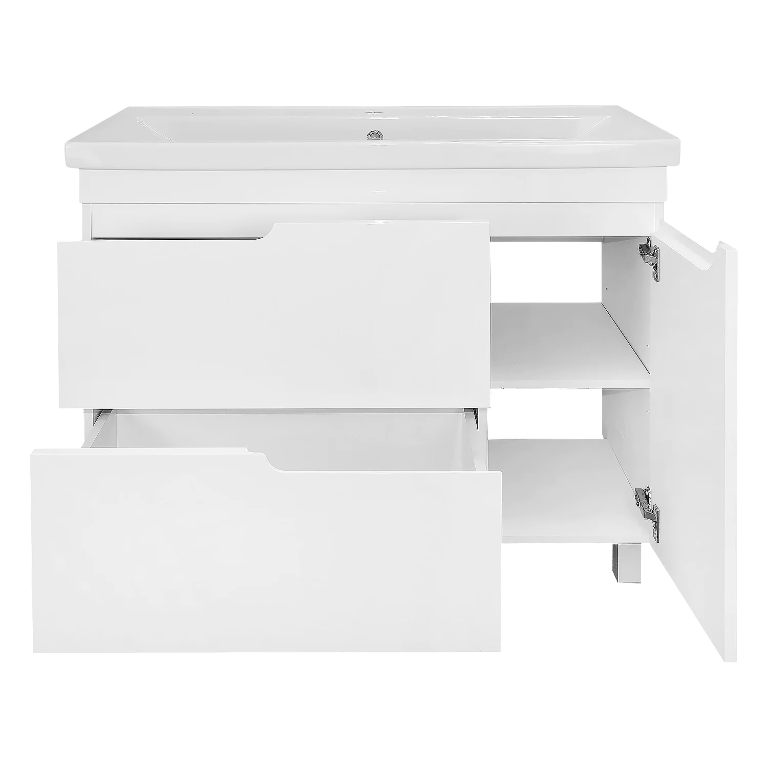 Комплект Тумба Azario KANTRI 100/2Н 1005х455х870 напольная, с раковиной Фостер 100, белый глянец (CS00097259) — фото №4