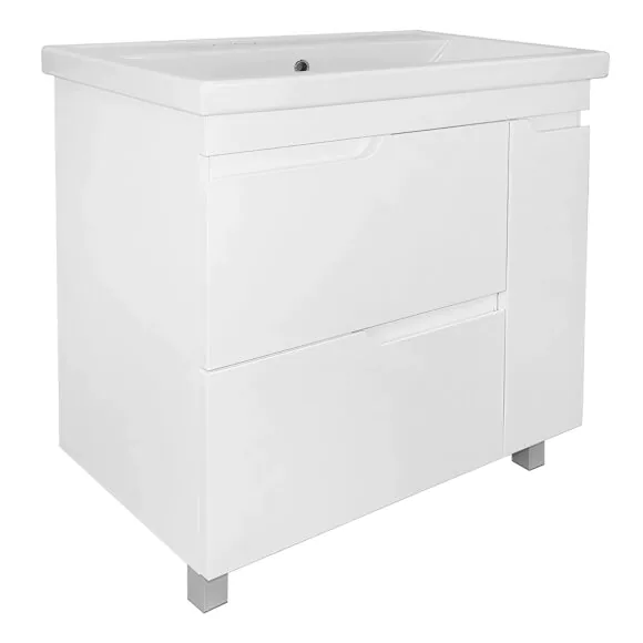 Комплект Тумба Azario KANTRI 80/2Н 800х460х870 напольная, с раковиной Фостер 80, белый глянец (CS00097254)