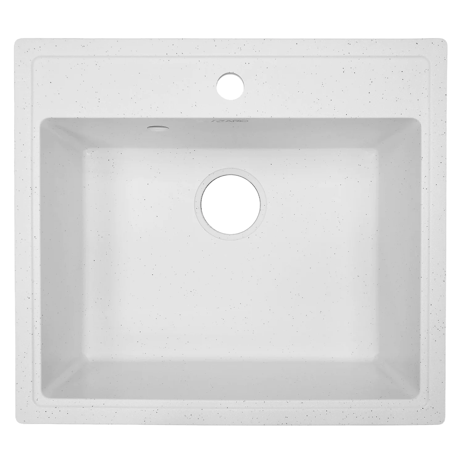 Кухонная мойка AZARIO Onda 565x505x200 искусственный мрамор, сифон в комплекте, цвет белый крап (CS00105225) — фото №1