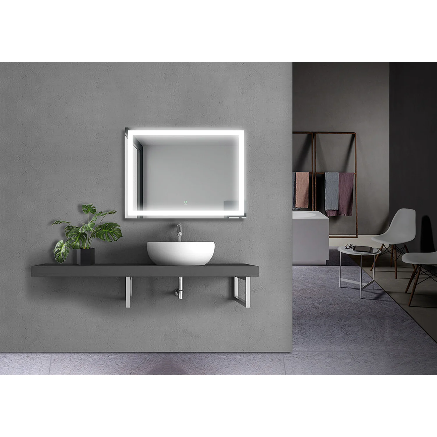 Зеркало AZARIO Alysa NEW 800х600 с подсветкой, сенсорный выключатель с функцией диммера (AZ-Z-046-1CSNEW) — фото №7