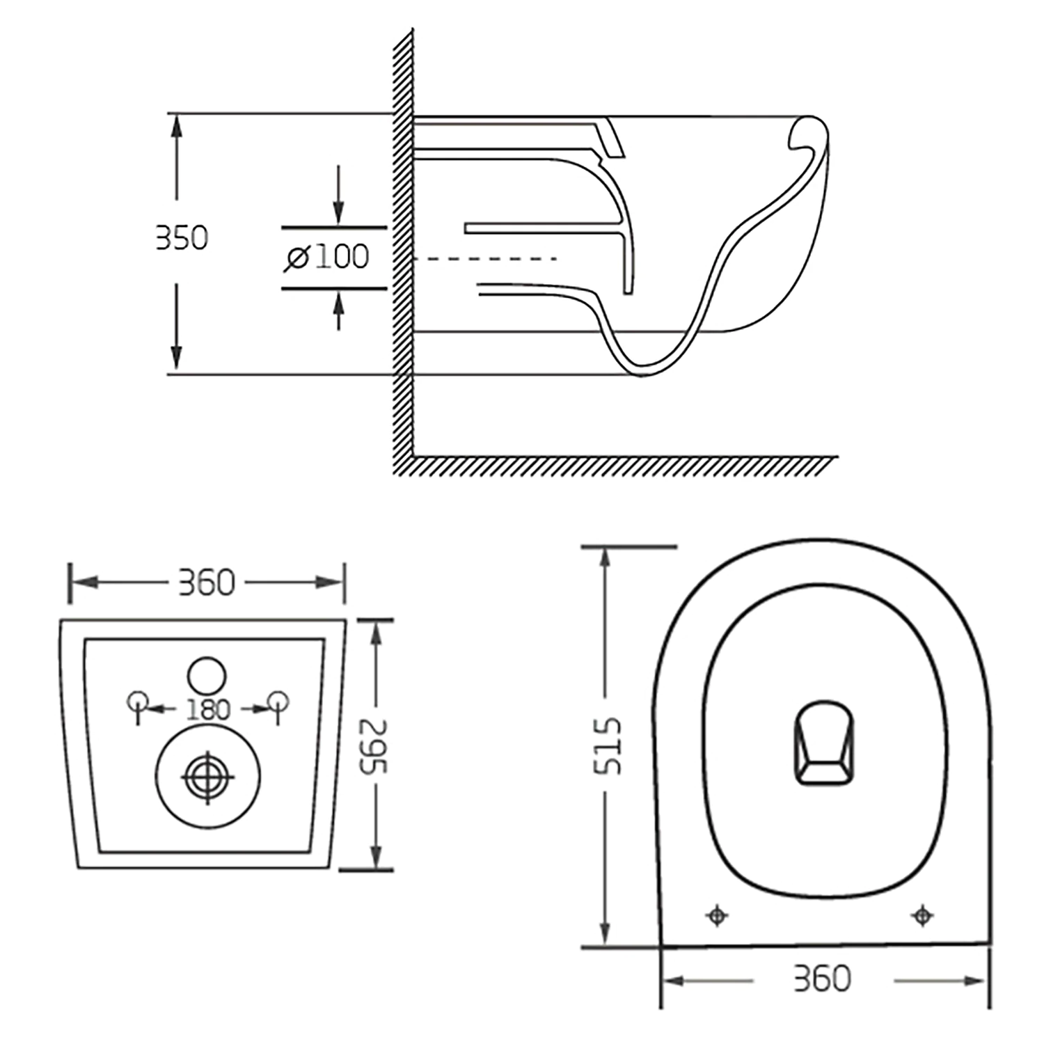 Унитаз подвесной Azario NATA 360х515х350 безободковый, система смыва «Скрытое Торнадо», с быстросъемным сиденьем «Микролифт» (AZ-5102T-WHT) — фото №13
