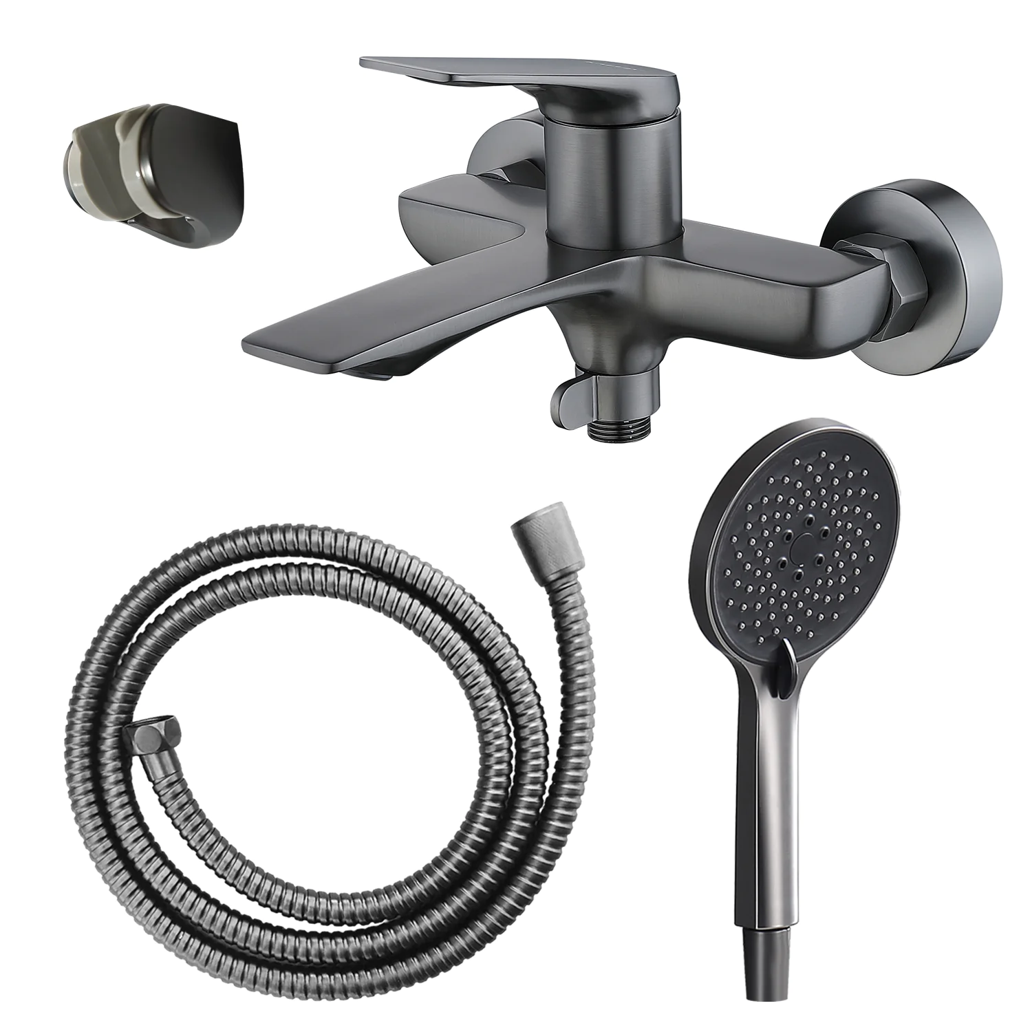 Смеситель для ванны Azario Lursy с ручным душем, керамический картридж, шланг 150 см, графит (AZ-K3049GR) — фото №1