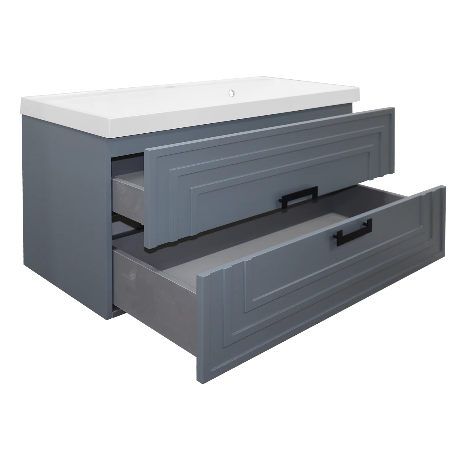 Комплект Тумба Azario ARMARIO 100/2 1000х450х585 подвесная, с раковиной CLASSIK 100, серый матовый (CS00096972) — фото №2