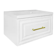 Комплект Тумба Azario LAURA 70/1 700х450х455 подвесная, с раковиной CLASSIK 70, белый глянцевый, фурнитура золото (CS00104006)