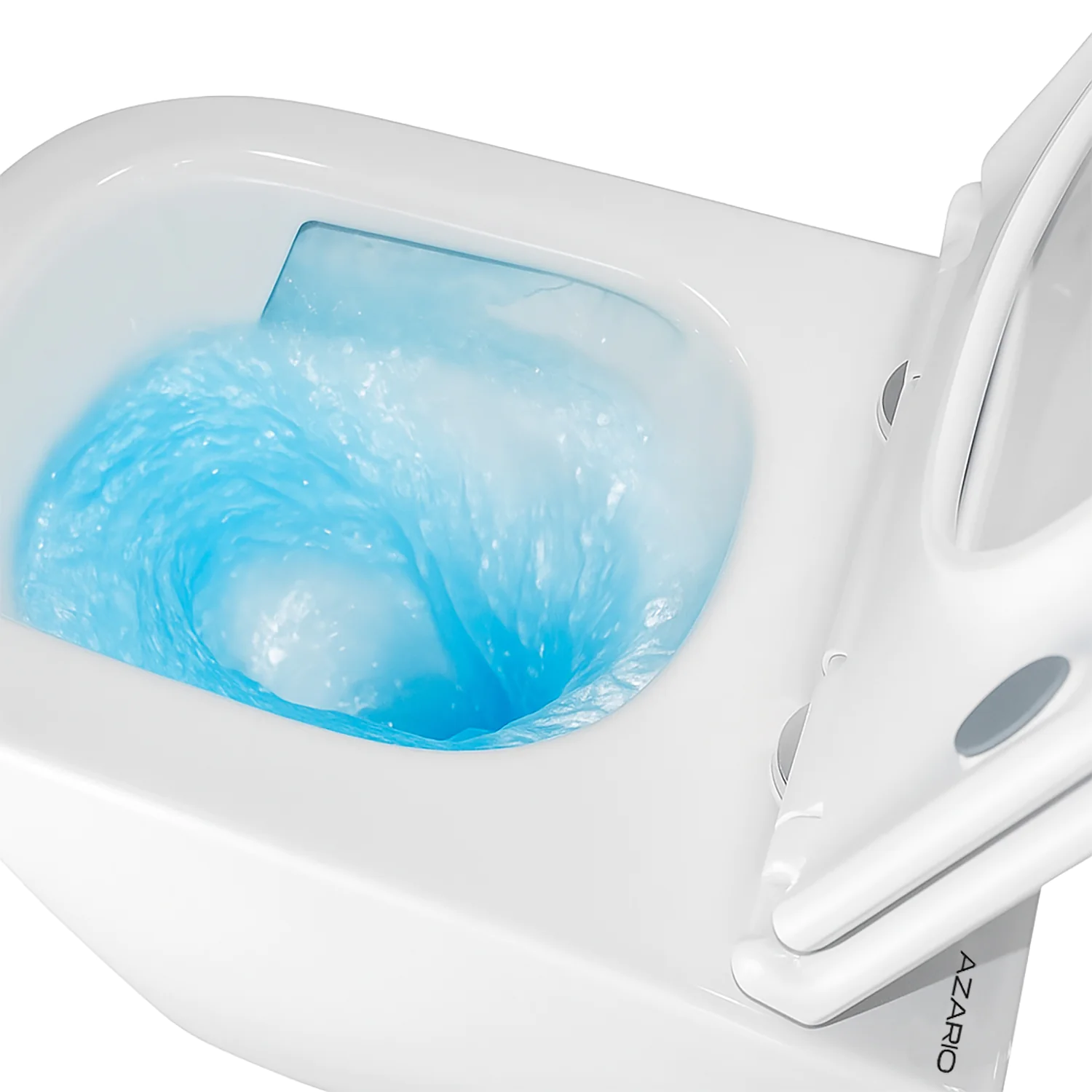 Унитаз подвесной Azario RIANO 350х490х350 безободковый, слив «Скрытое Торнадо», с быстросъемным сиденьем микролифт (AZ-2808E) — фото №13