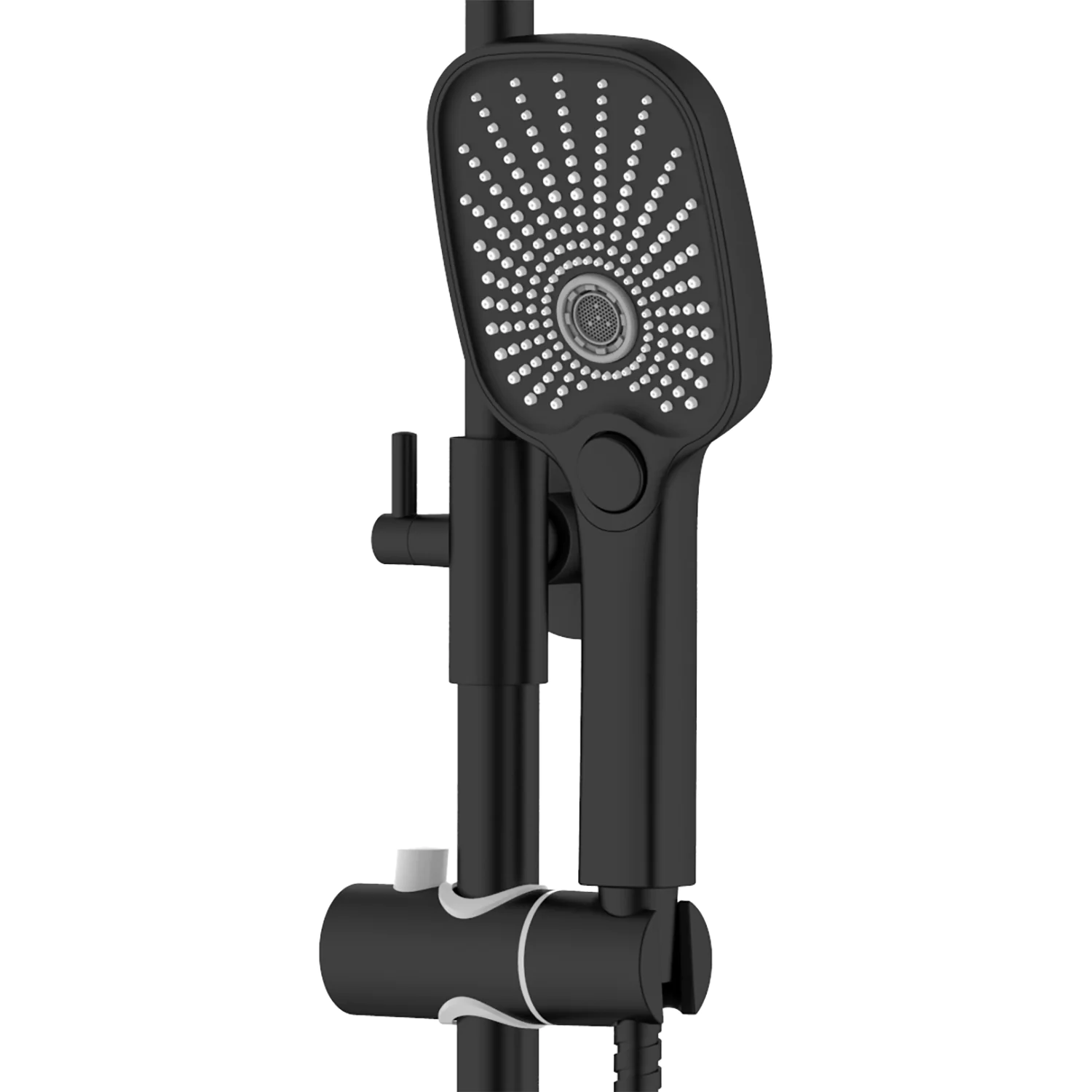 Душевая система Azario Lursy с квадратным тропическим душем, керамический картридж, шланг 150 см, черный матовый (AZ-K2349B) — фото №3