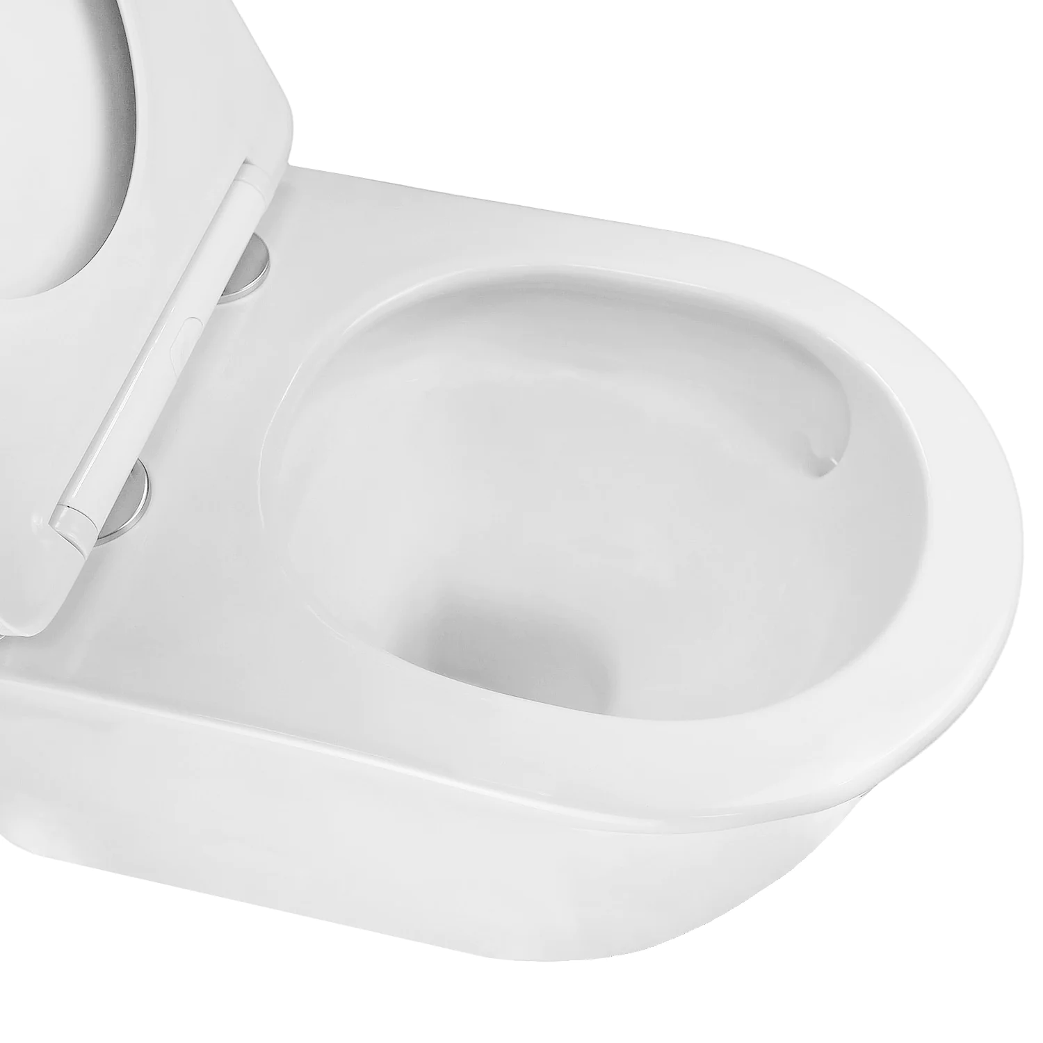 Унитаз подвесной Azario LISTA 490х365х340 безободковый, система смыва «Скрытое Торнадо», с быстросъемным сиденьем «Микролифт» (AZ-1177T) — фото №5