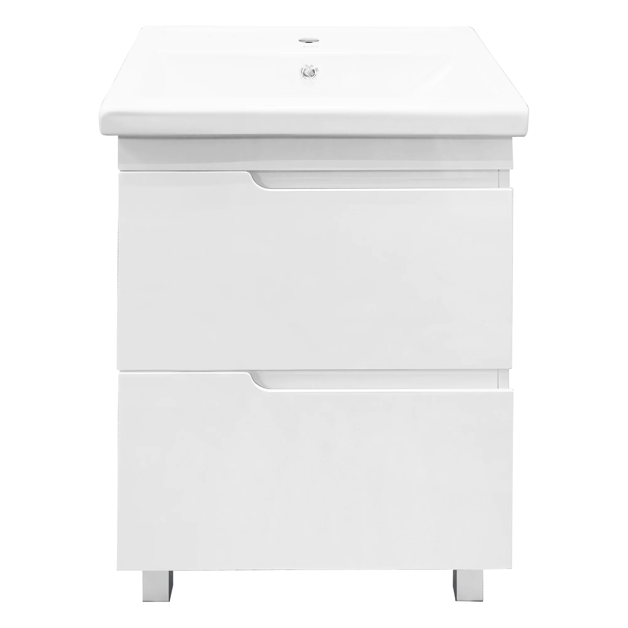 Комплект Тумба Azario KANTRI 60/2Н 605х405х870 напольная, с раковиной Фостер 60, белый глянец (CS00097250) — фото №3