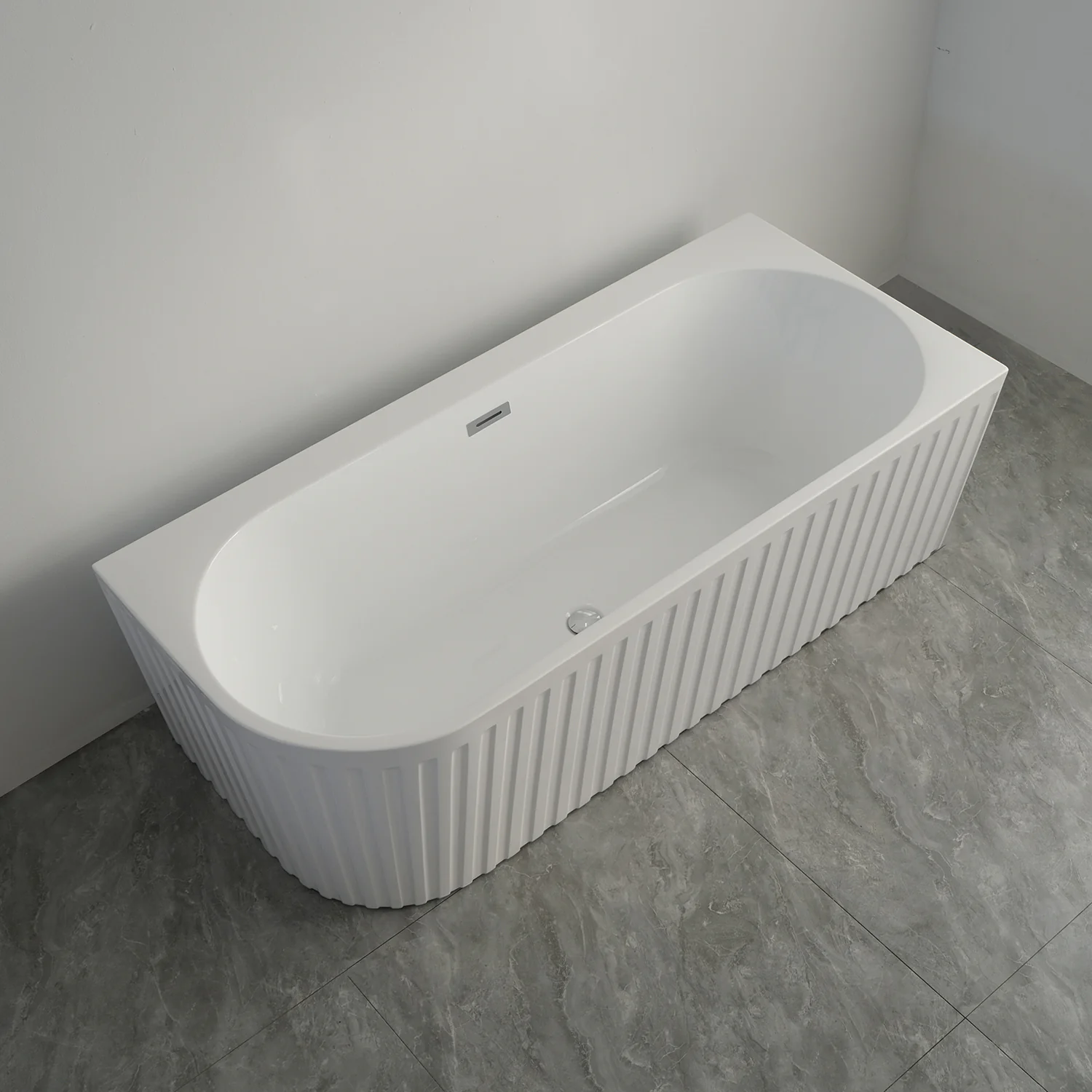 Ванна акриловая Azario LAGO GARDA 1500х750х580 пристенная, рифленая, правосторонняя, в комплекте с сифоном и металлической рамой (AZ-6724-A2 R 15075) — фото №2