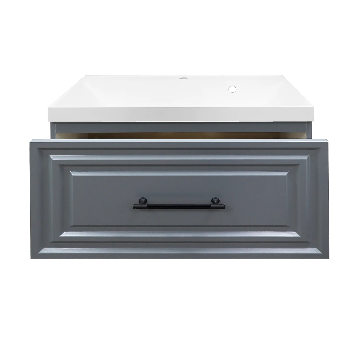 Комплект Тумба Azario LAURA 70/1 700х450х455 подвесная, с раковиной CLASSIK 70, серый матовый, фурнитура черная (CS00104008) — фото №4