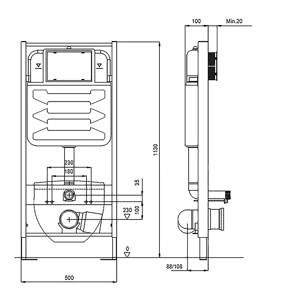 Сет: Инсталляция для подвесного унитаза AZARIO FORTE + подвесной унитаз Azario Trevi смыв «Скрытое торнадо» сиденье микролифт (AZ-100-100F+AZ-0093UQ3) — фото №17