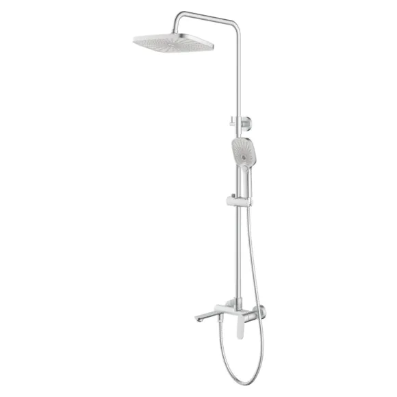 Душевая система Azario Alanti с квадратным тропическим душем, керамический картридж, шланг 150 см, сатин (AZ-K2332-1BN)