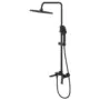 Душевая система Azario Conda с квадратным тропическим душем, керамический картридж, шланг 150 см, черный матовый (AZ-K2411B)