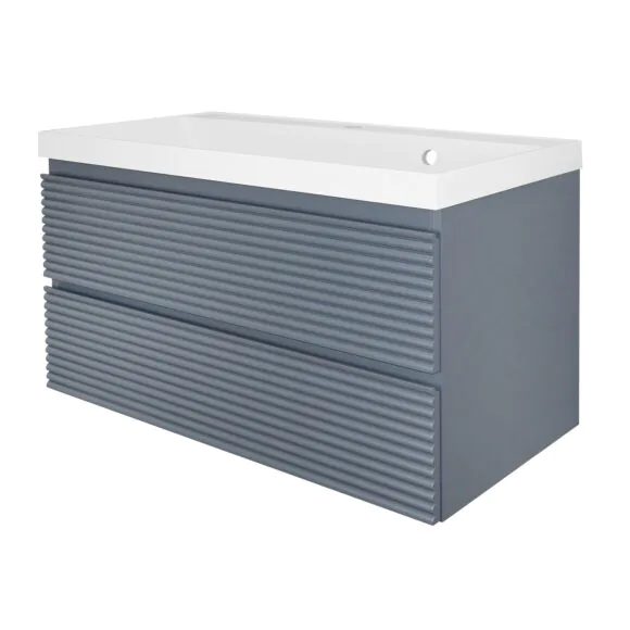 Комплект Тумба Azario VITA 90 900х450х550 подвесная, с раковиной CLASSIK 90, серый матовый (CS00104258)