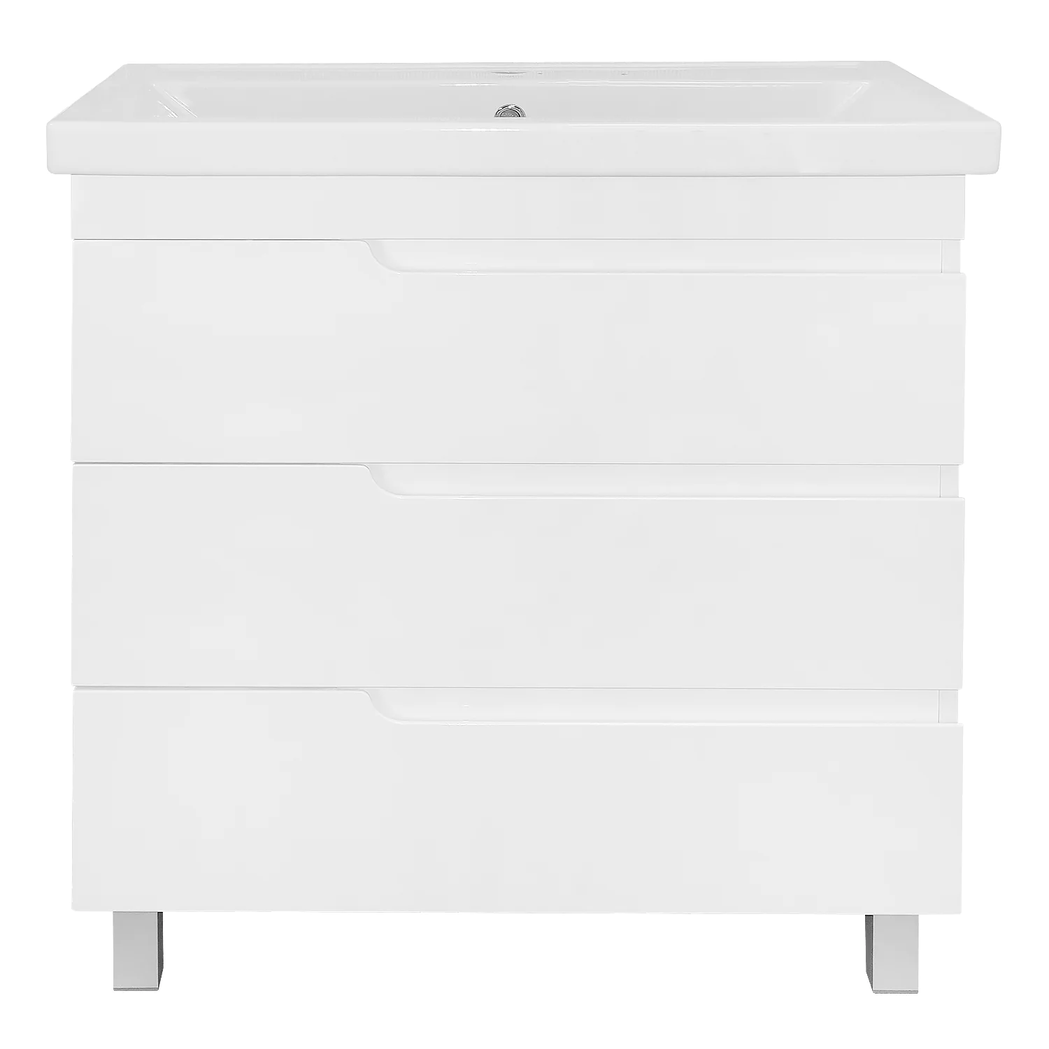 Комплект Тумба Azario KANTRI 80/3Н 800х460х870 напольная, с раковиной Фостер 80, белый глянец (CS00097257) — фото №3