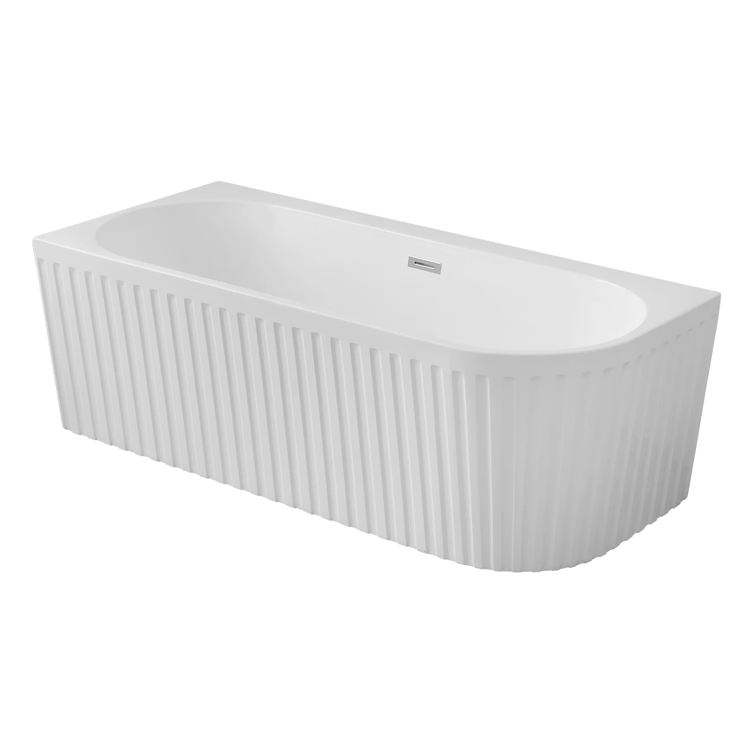 Ванна акриловая Azario LAGO GARDA 1500х750х580 пристенная, рифленая, левосторонняя, в комплекте с сифоном и металлической рамой (AZ-6724-A2 L 15075) — фото №1