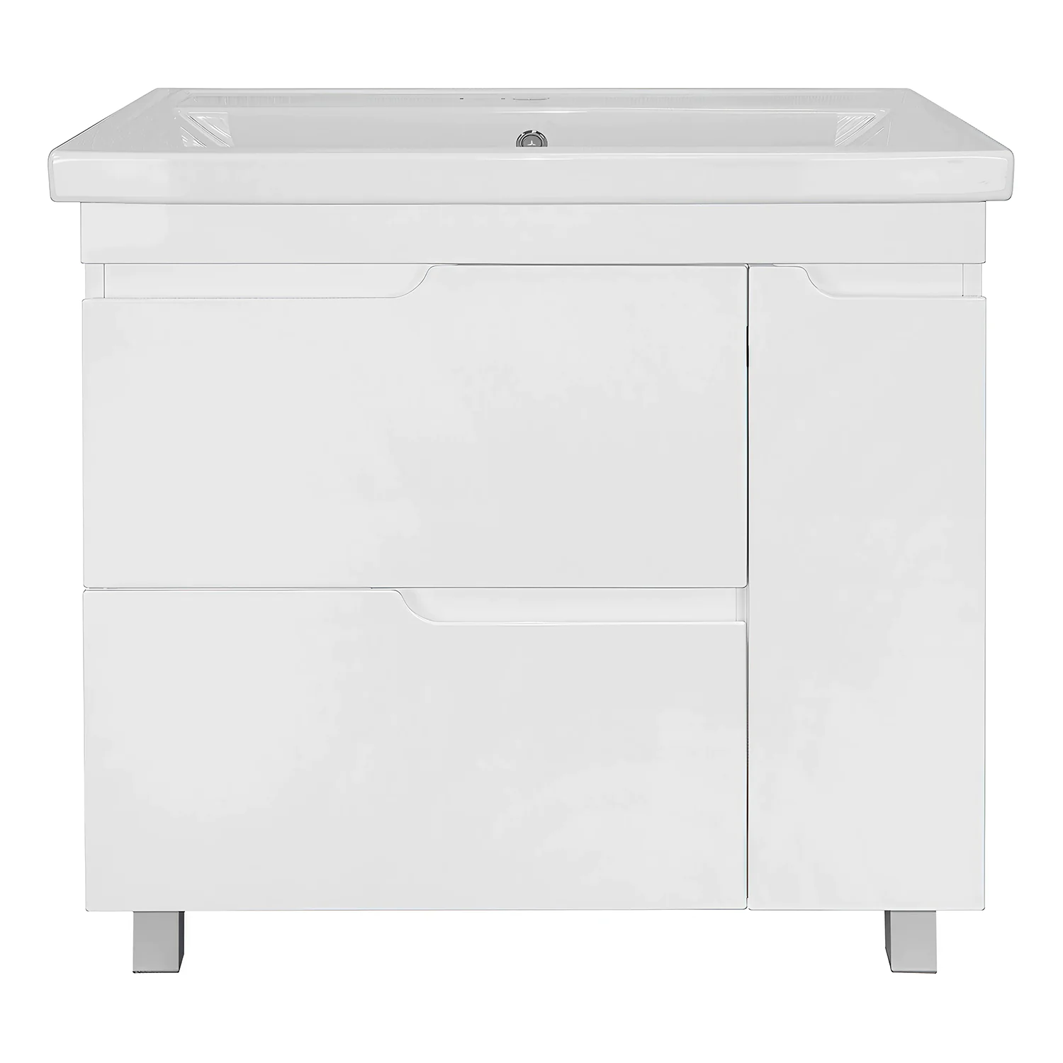 Комплект Тумба Azario KANTRI 80/2Н 800х460х870 напольная, с раковиной Фостер 80, белый глянец (CS00097254) — фото №3