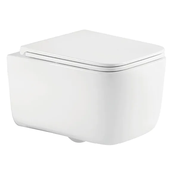 Унитаз подвесной Azario BACIO 340х485х350 безободковый, система смыва «Скрытое Торнадо», с быстросъемным сиденьем «Микролифт» (AZ-5103T-WHT)