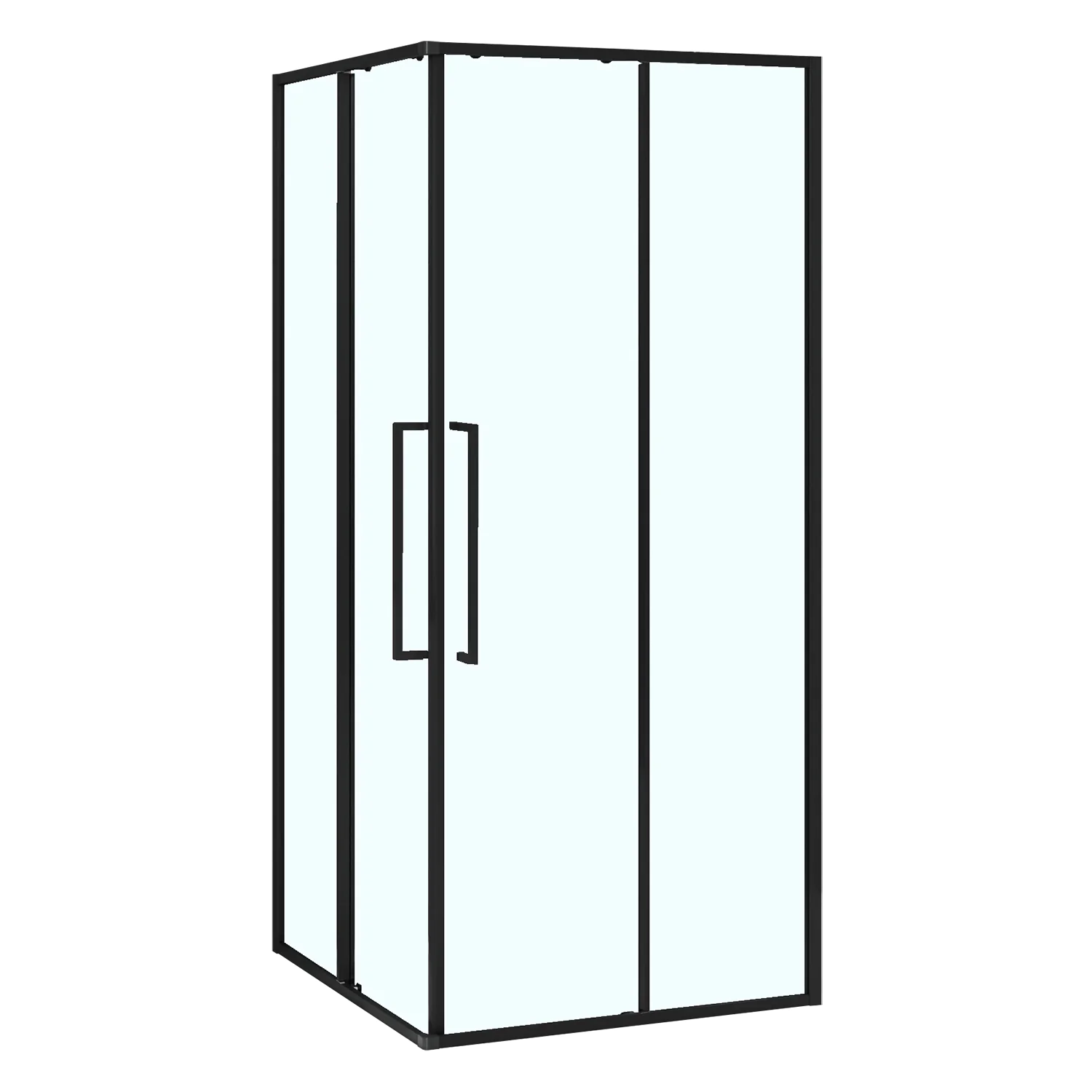 Душевое ограждение Azario SHANGHAI 900х900х1950 прозрачное стекло 6 мм, профиль черный матовый (AZ-R43-90-MB-CL) — фото №1