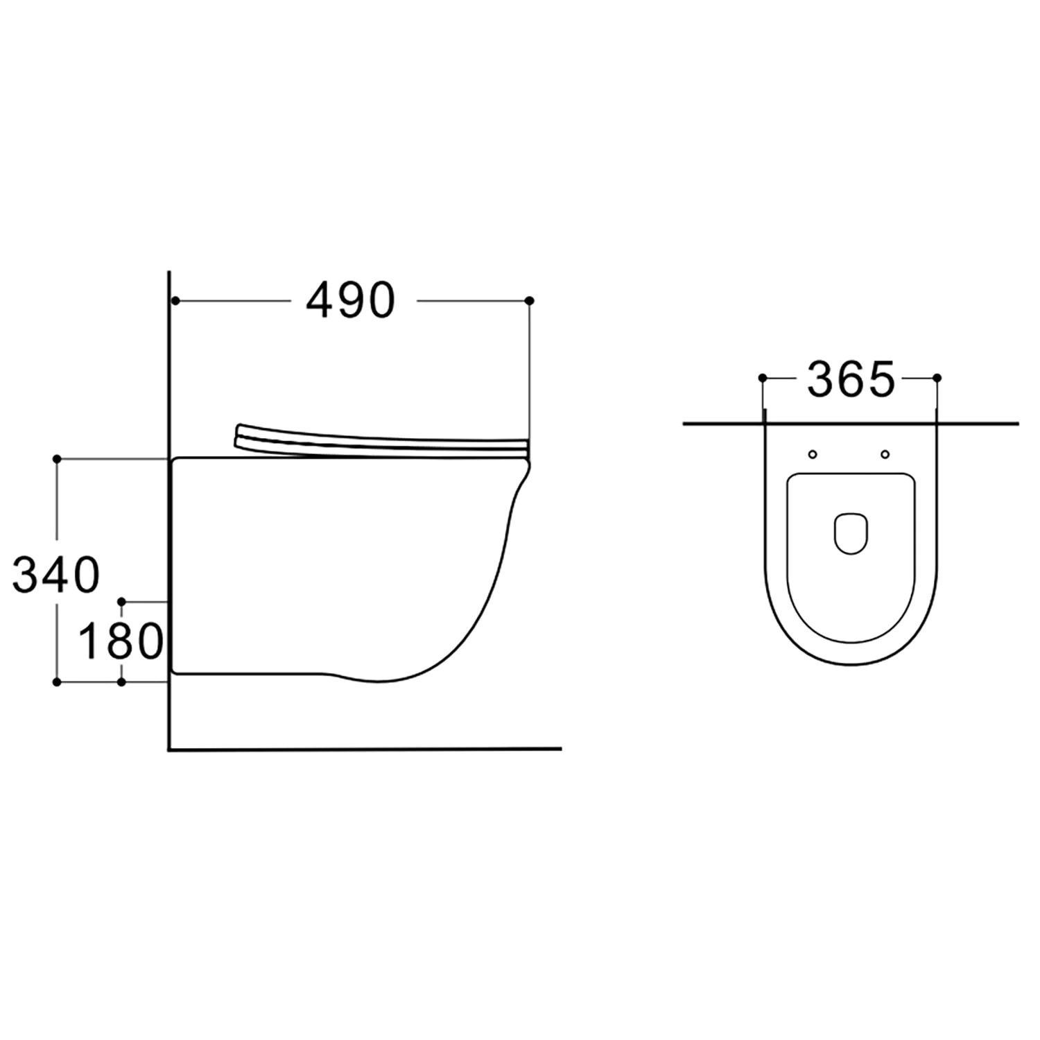 Унитаз подвесной Azario LISTA 490х365х340 безободковый, система смыва «Скрытое Торнадо», с быстросъемным сиденьем «Микролифт» (AZ-1177T) — фото №14