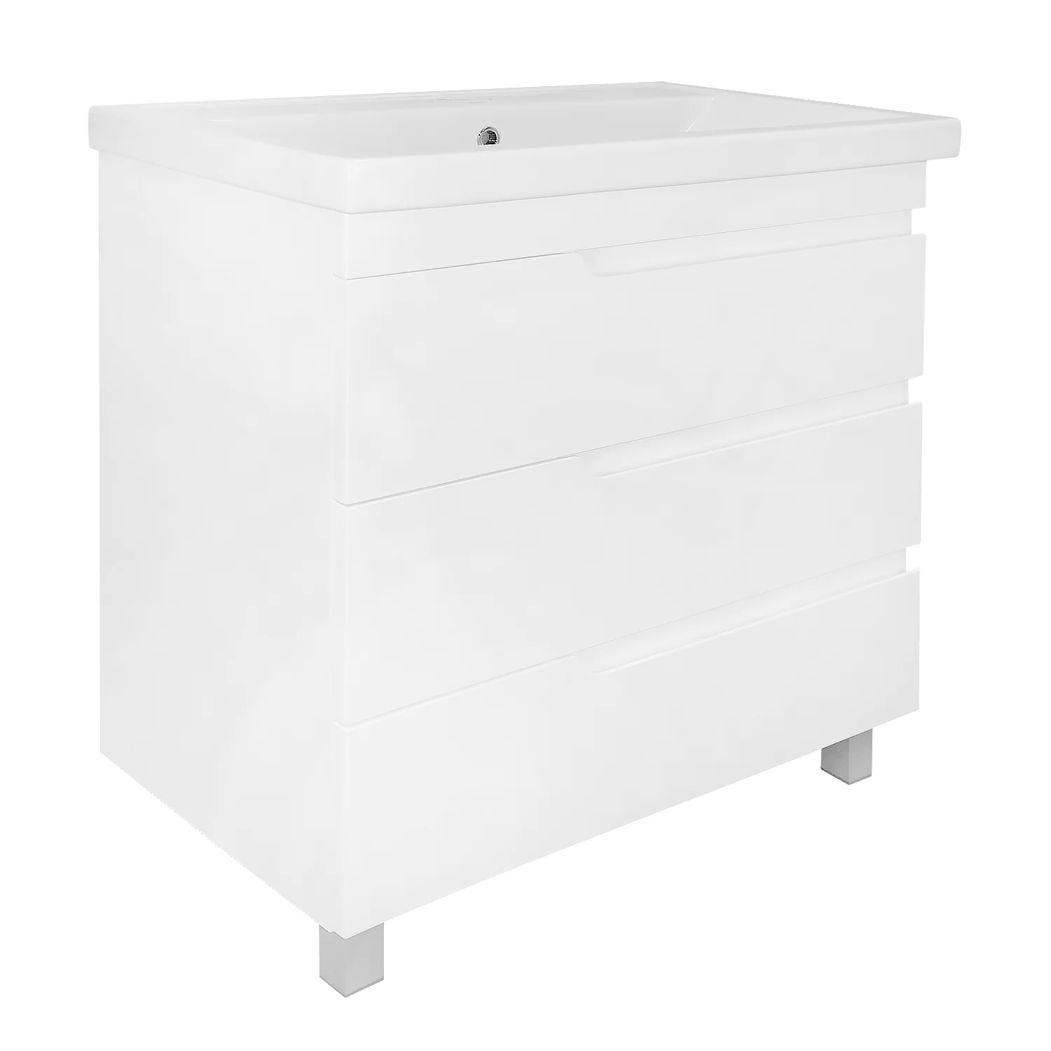 Комплект Тумба Azario KANTRI 80/3Н 800х460х870 напольная, с раковиной Фостер 80, белый глянец (CS00097257) — фото №1