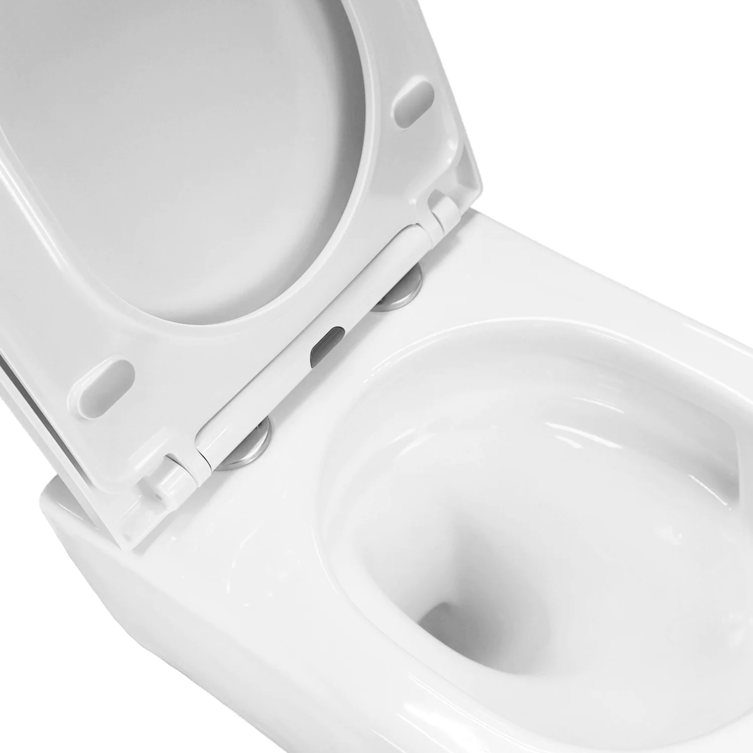 Унитаз подвесной Azario Rime 490х360х360 безободковый, система смыва «Скрытое Торнадо», в комплекте с быстросъемным сиденьем «Микролифт» (AZ-1683WHD) — фото №7