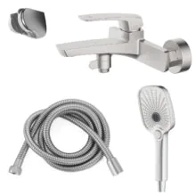 Смеситель для ванны Azario Conda с ручным душем, керамический картридж, шланг 150 см, сатин (AZ-K3011BN)