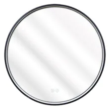 Зеркало Azario Димион D700, круглое, с подсветкой и диммером, 3 режима, сенсорный выключатель, с подогревом, черный матовый (АZ-LED010925)