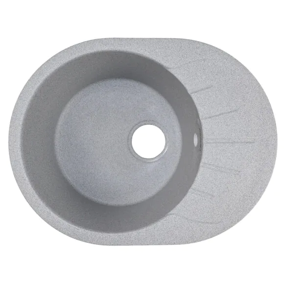 Кухонная мойка AZARIO Canto 570x440x190 искусственный мрамор, с «крылом», сифон в комплекте, цвет серый (CS00105248)