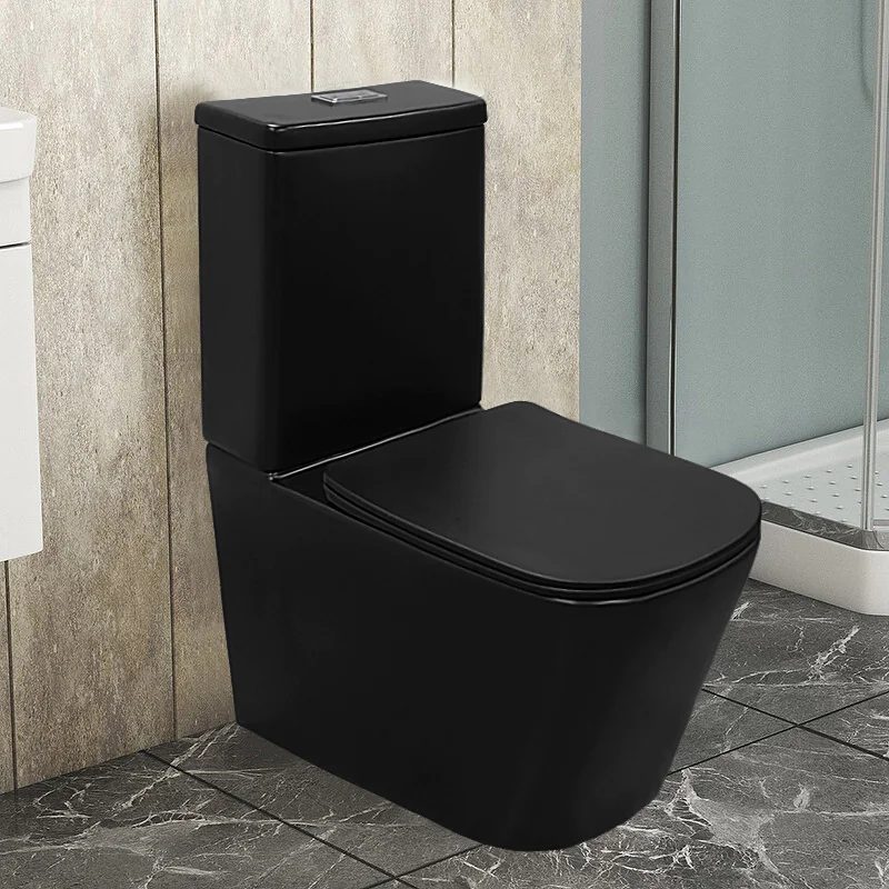 Унитаз-компакт Azario Black King 370х640х810 безободковый, с быстросъемным сиденьем микролифт, черный матовый (AZ-8303D) — фото №15